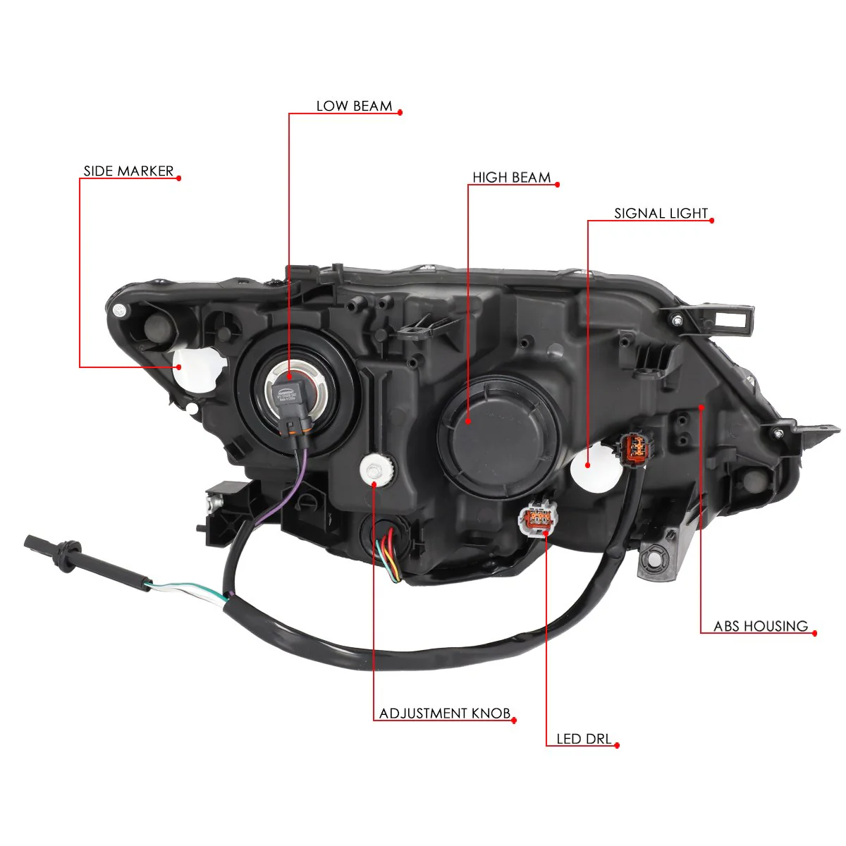 DNA Projector Headlights Nissan Rogue (2014-2016) OE Style w/ Black or Chrome Housing - Image 17