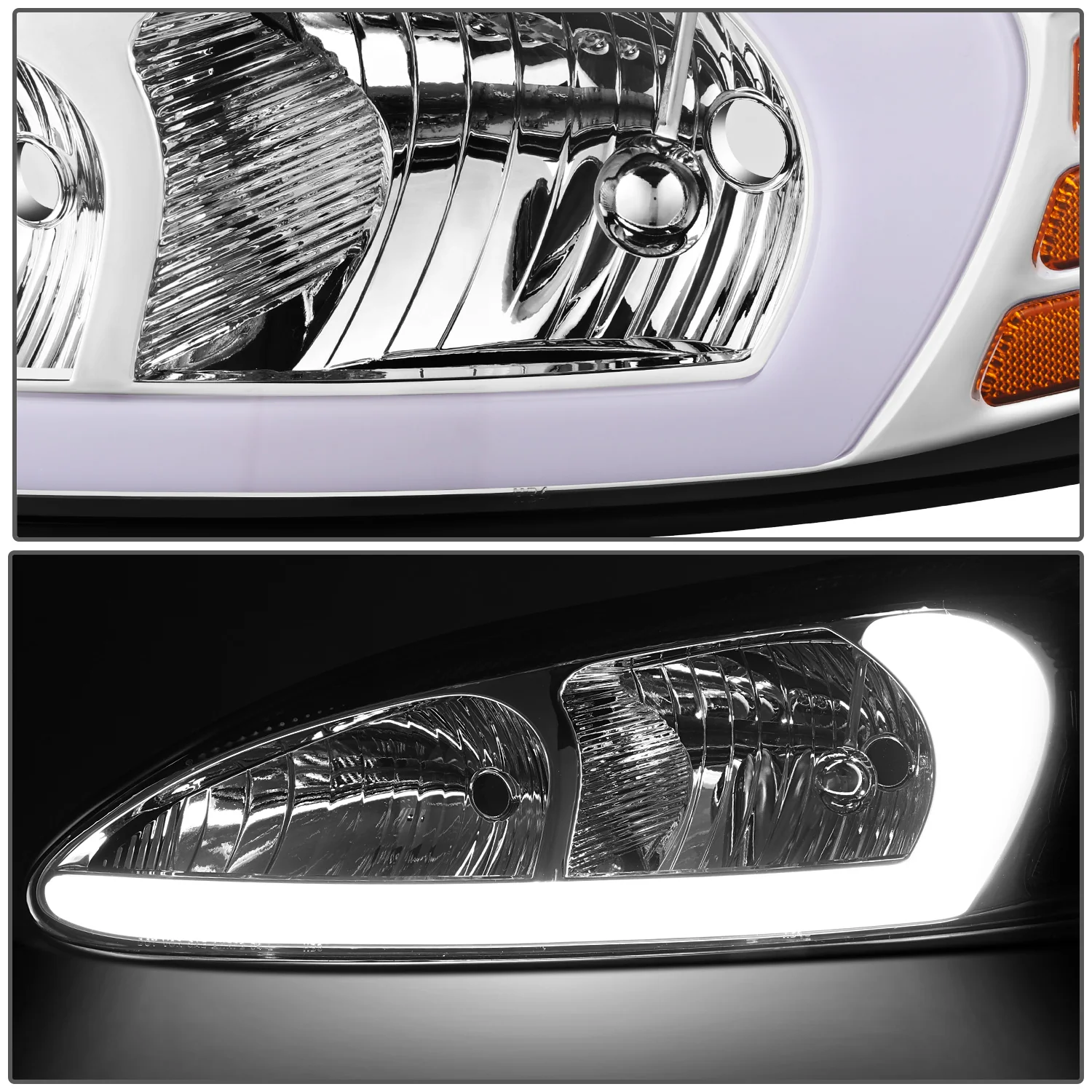 DNA Projector Headlights Pontiac Grand Prix (04-08) w/ LED DRL - Black or Chrome Housing - Image 13