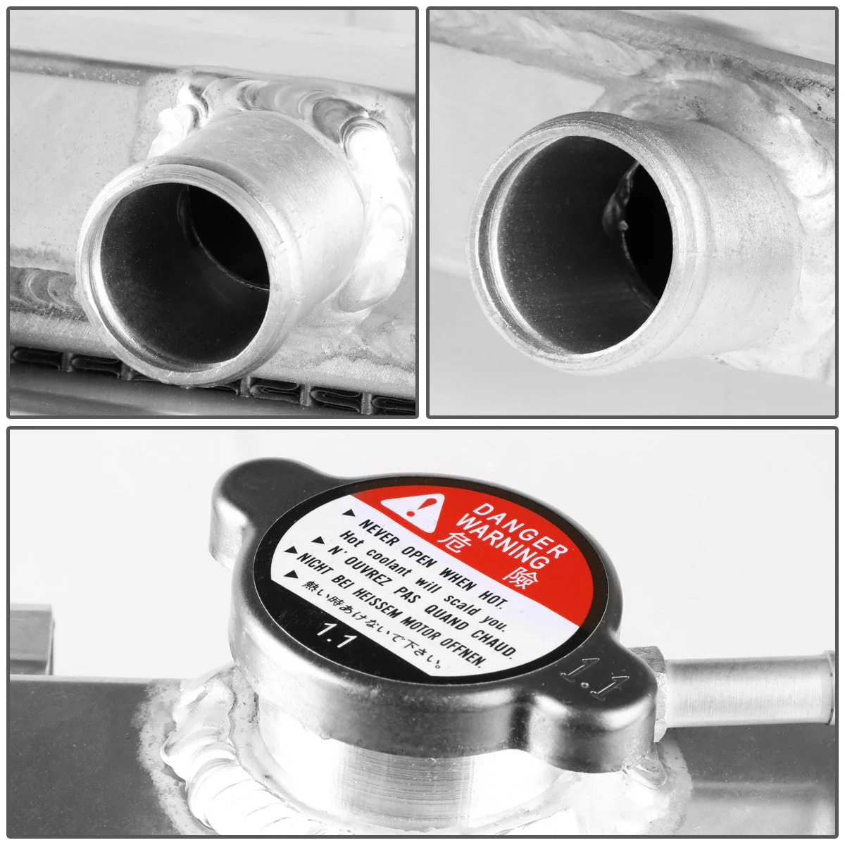 DNA Radiator Acura Integra Hatchback / Sedan (90-93) 2 Row Aluminum Performance Replacement w/ or w/o Fan & Shroud - Image 4
