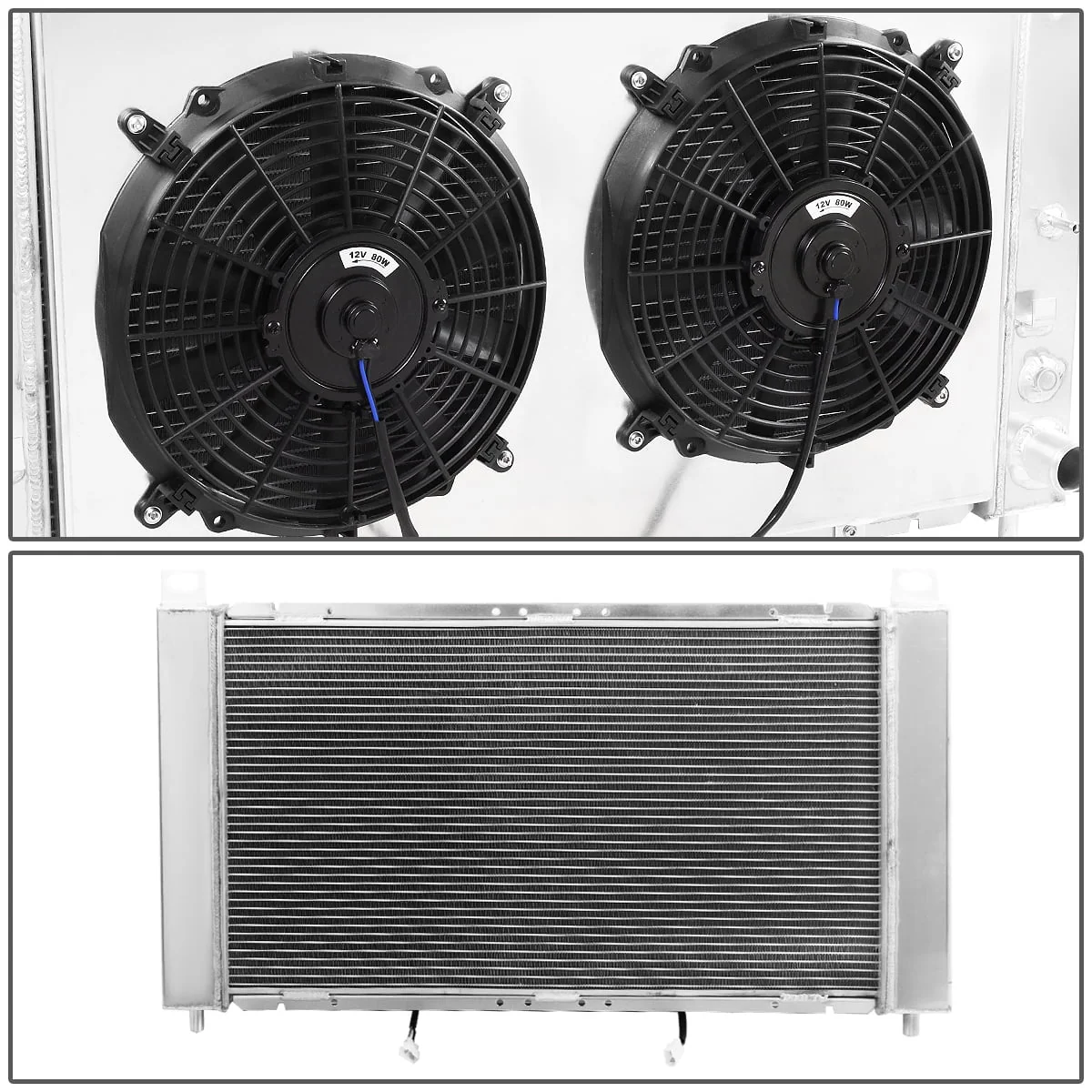DNA Radiator GMC Sierra 4.8L 5.3L V8 (1999-2007) 2 Row Aluminum Performance Replacement w/ Fan & Shroud - Image 2