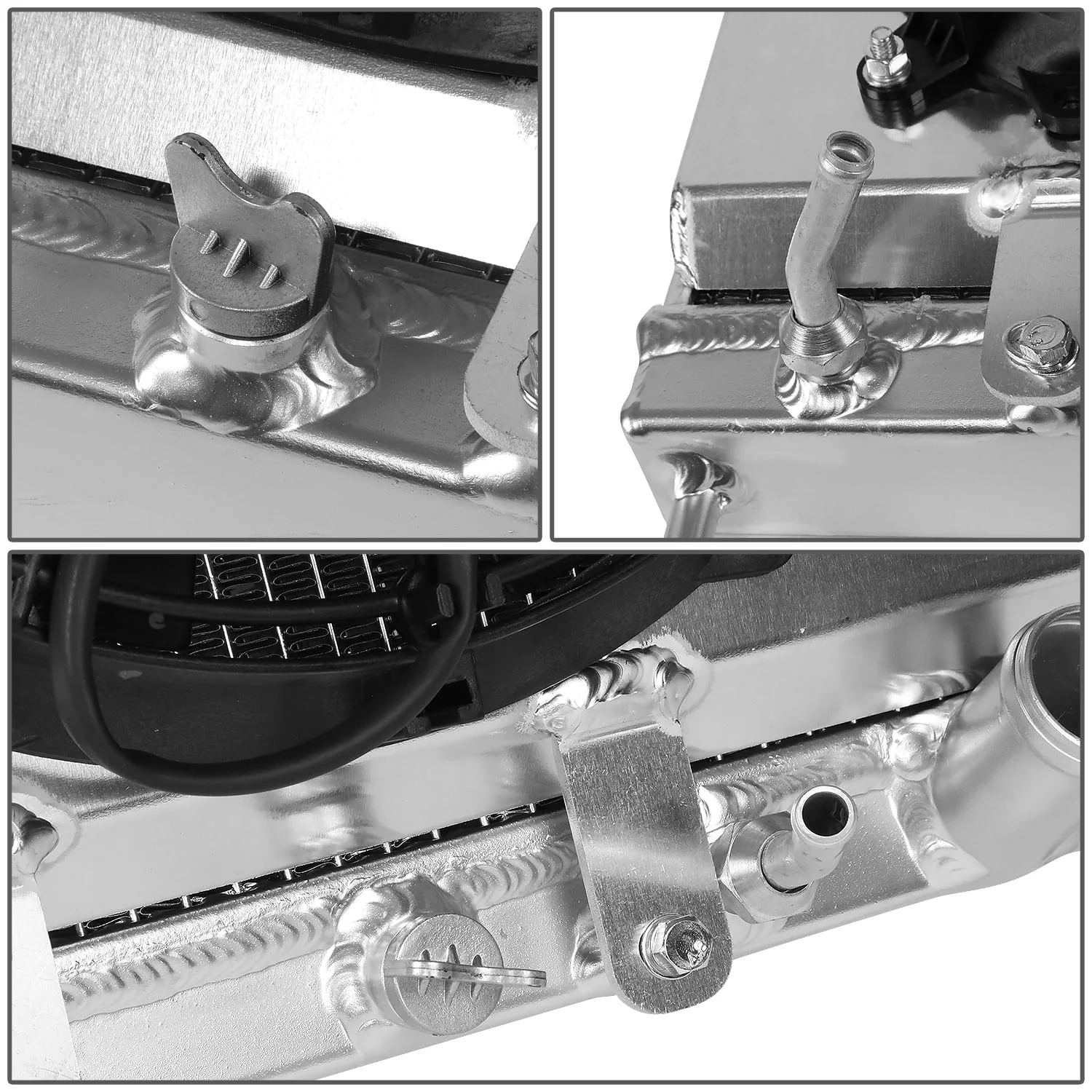 DNA Radiator Acura Integra (94-01) [Half Size w/ Fan Shroud] 2 Row or 3 Row Aluminum Performance Replacement - Image 4