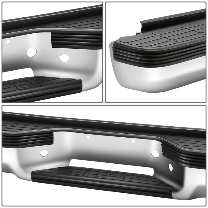 DNA Rear Step Bumper for Chevy & GMC C/K 1500 2500 3500 (1988-2000) with Strip Hole - Black or Chrome - Image 4