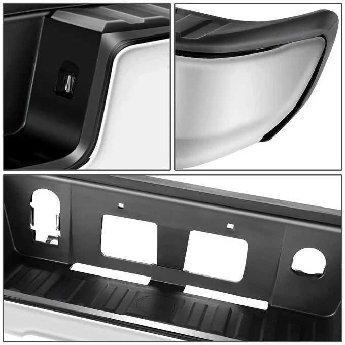 DNA Rear Step Bumper for Chevy Silverado & GMC Sierra 1500 (2014-2019) with License Plate Lights - Black or Chrome - Image 3