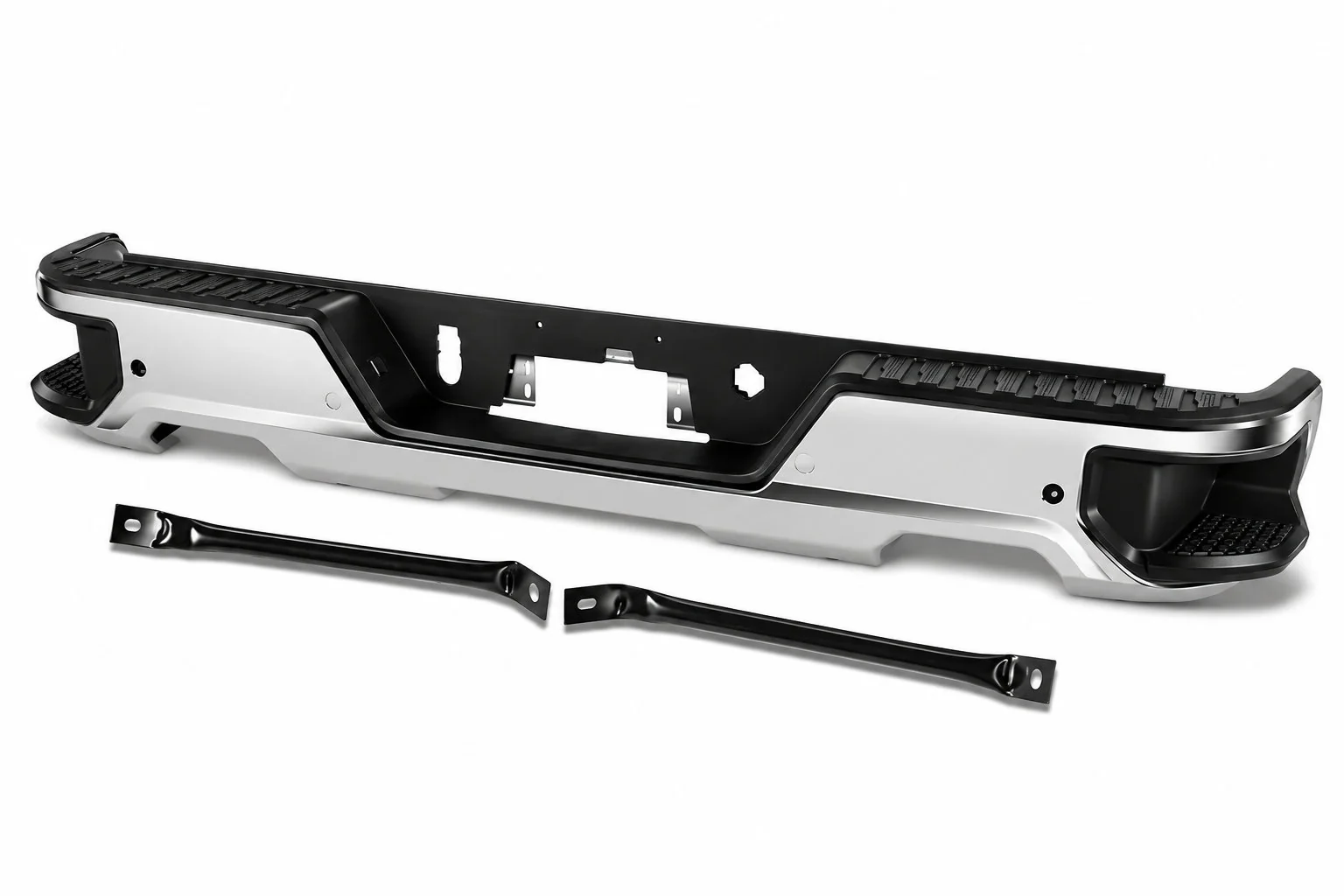 DNA Rear Step Bumper for Chevy Silverado & GMC Sierra 1500 (2019-2023) with License Plate Lights - Black or Chrome