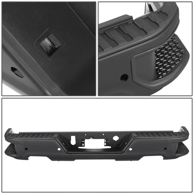 DNA Rear Step Bumper for Chevy Silverado & GMC Sierra 1500 (2019-2023) with License Plate Lights - Black or Chrome - Image 10