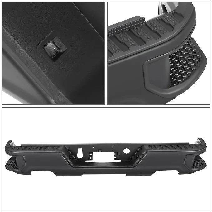 DNA Rear Step Bumper for Chevy Silverado & GMC Sierra 1500 (2019-2023) with License Plate Lights - Black or Chrome - Image 38