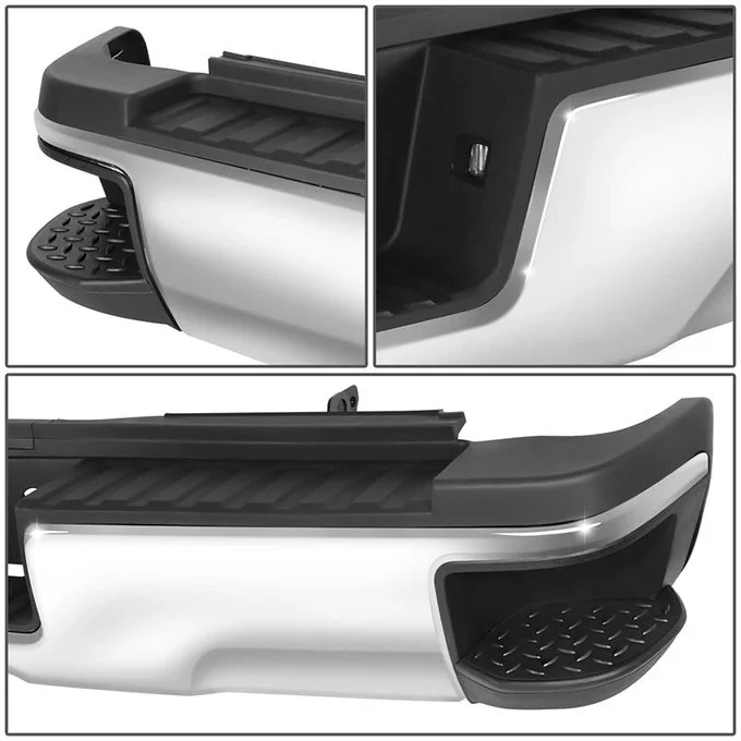 DNA Rear Step Bumper for Chevy Silverado & GMC Sierra 2500 / 3500 (2015-2019) with License Plate Lights - Black or Chrome - Image 18