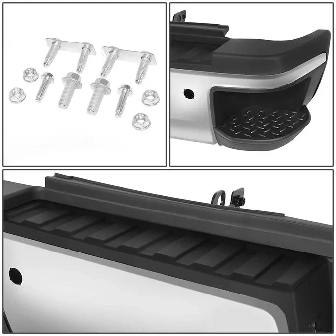 DNA Rear Step Bumper for Chevy Silverado & GMC Sierra 2500 / 3500 (2015-2019) with License Plate Lights - Black or Chrome - Image 31