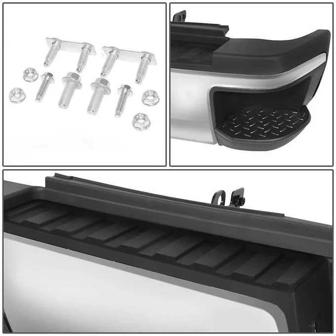 DNA Rear Step Bumper for Chevy Silverado & GMC Sierra 2500 / 3500 (2015-2019) with License Plate Lights - Black or Chrome - Image 42