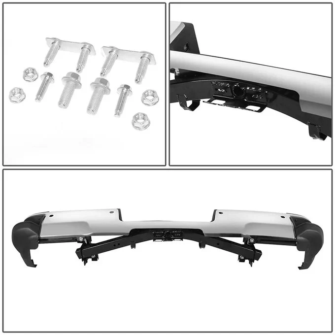 DNA Rear Step Bumper for Chevy Silverado & GMC Sierra 2500 / 3500 (2015-2019) with License Plate Lights - Black or Chrome - Image 55
