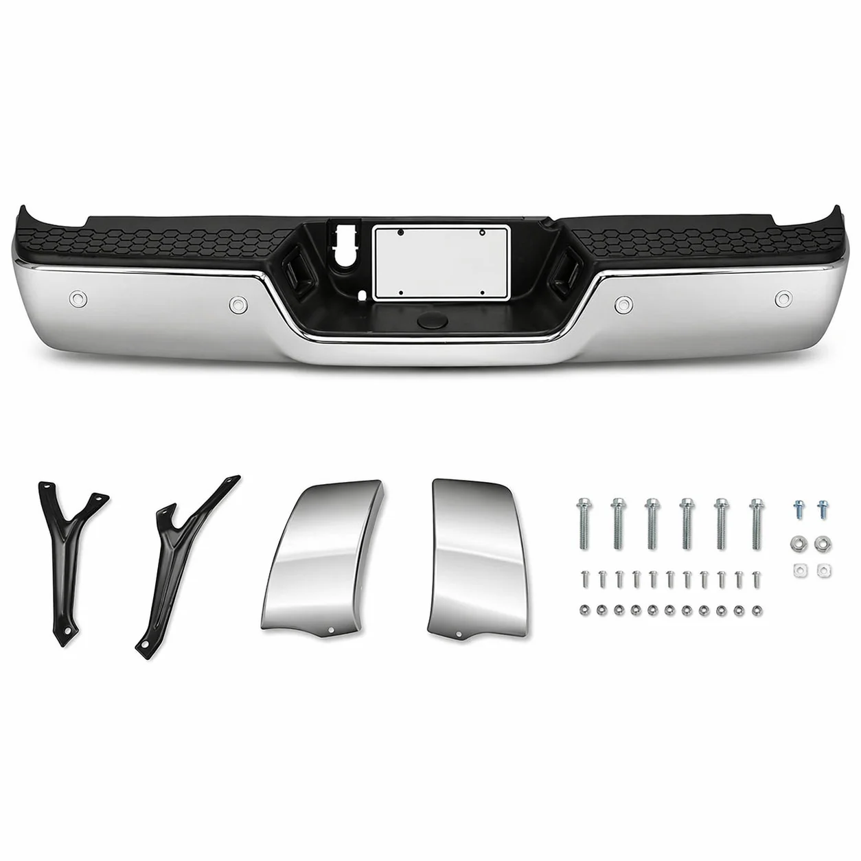 DNA Rear Step Bumper for Dodge Ram (2009-2011) RAM (2011-2019) With License Plate Lights - Black or Chrome