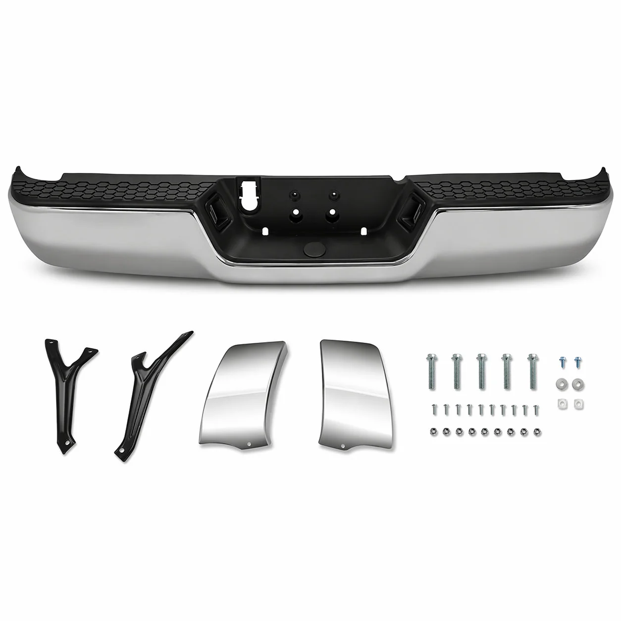 DNA Rear Step Bumper for Dodge Ram (2009-2011) RAM (2011-2019) With License Plate Lights - Black or Chrome - Image 13