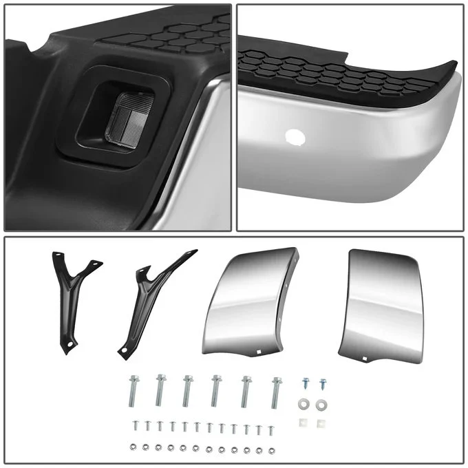 DNA Rear Step Bumper for Dodge Ram (2009-2011) RAM (2011-2019) With License Plate Lights - Black or Chrome - Image 4