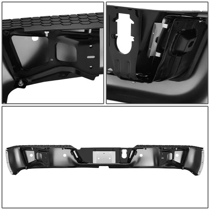 DNA Rear Step Bumper for Dodge Ram (2009-2011) RAM (2011-2019) With License Plate Lights - Black or Chrome - Image 6