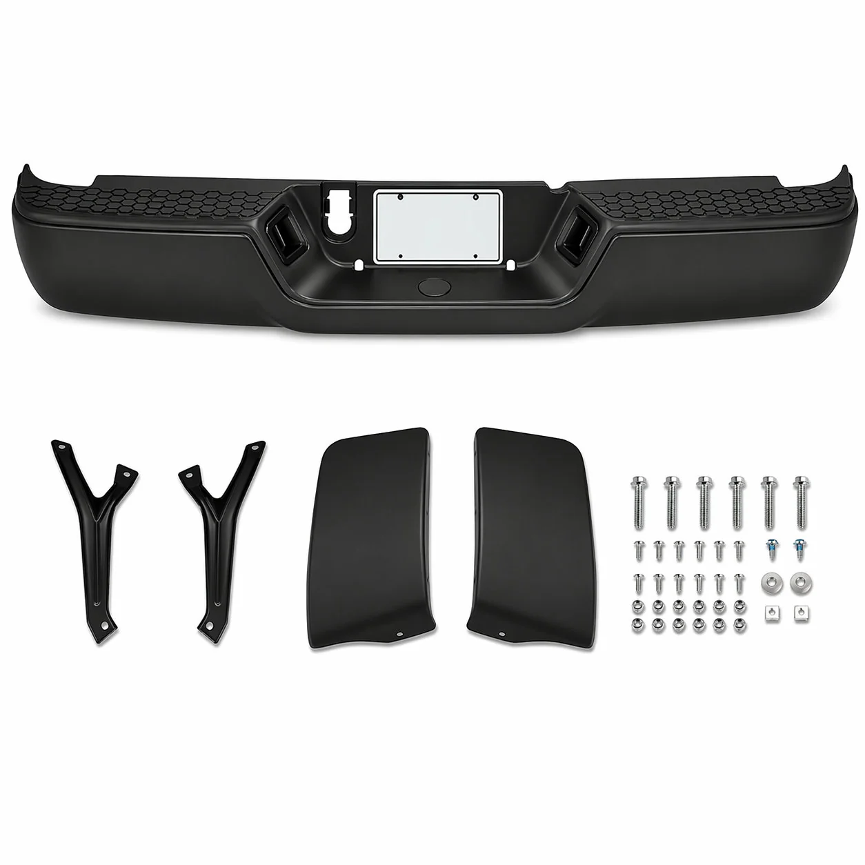 DNA Rear Step Bumper for Dodge Ram (2009-2011) RAM (2011-2019) With License Plate Lights - Black or Chrome - Image 7