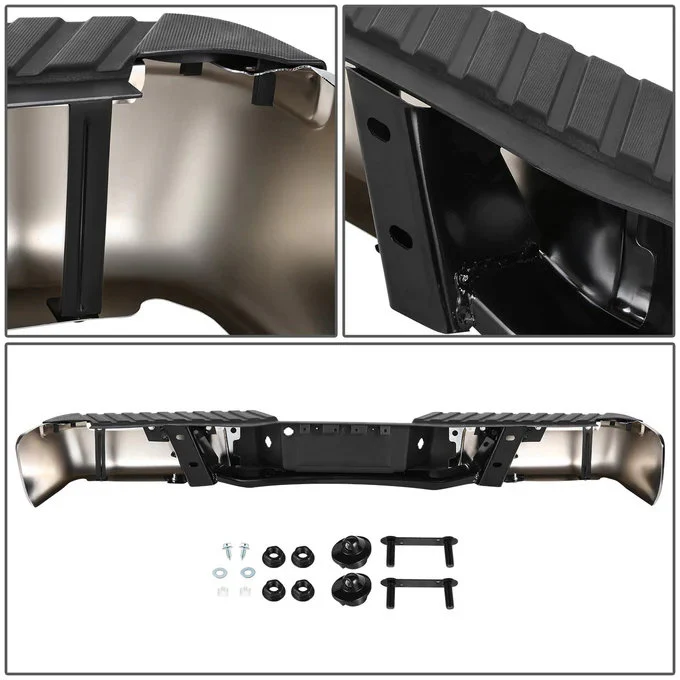 DNA Rear Step Bumper for Ford F150 (2009-2014) With License Plate Lights - Black or Chrome - Image 8