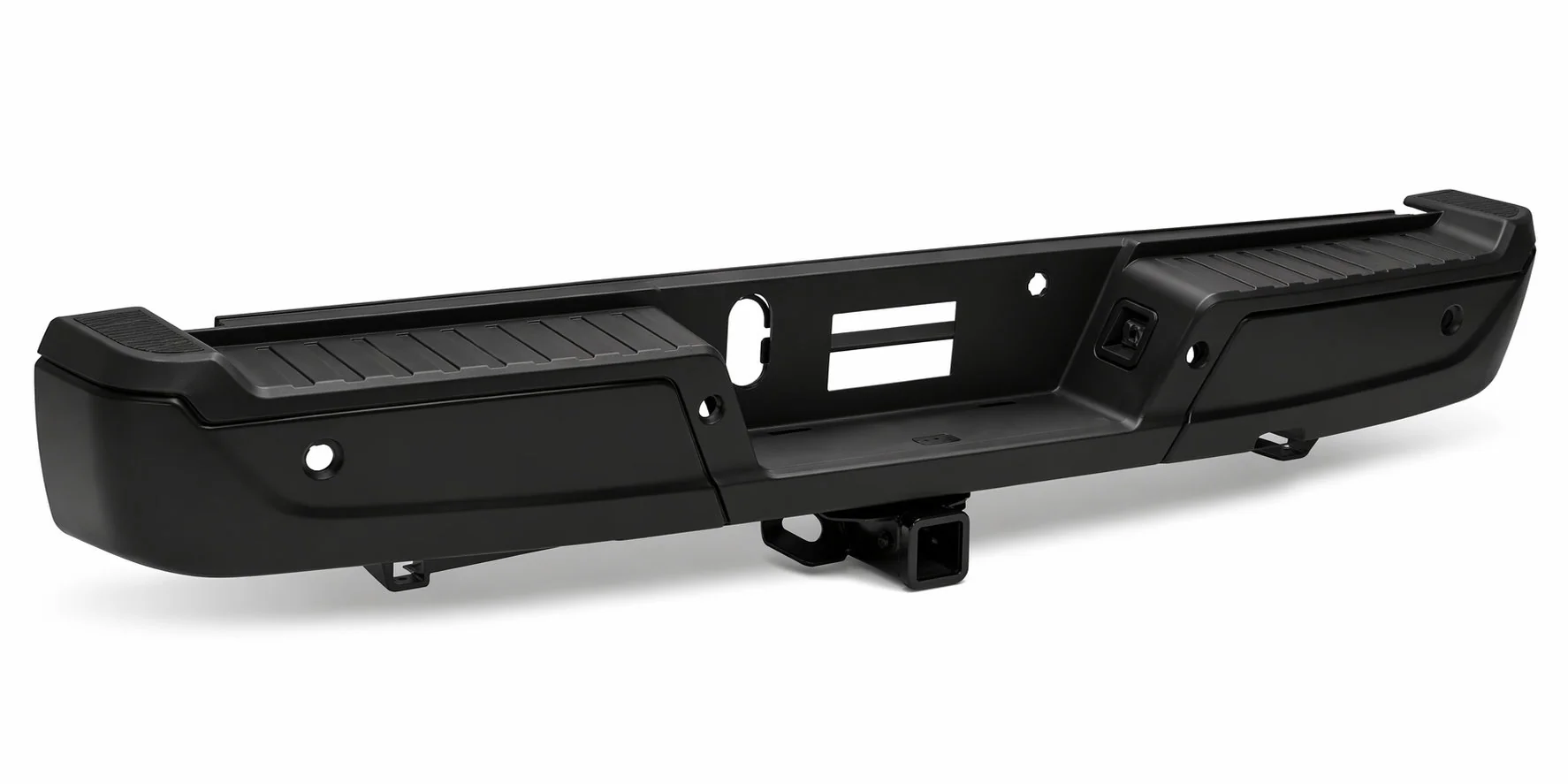 DNA Rear Step Bumper for Ford F150 (2015-2020) with or without Sensor Holes - Black or Chrome