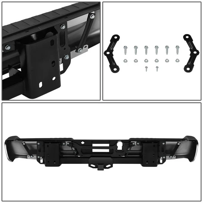 DNA Rear Step Bumper for Ford F150 (2015-2020) with or without Sensor Holes - Black or Chrome - Image 15