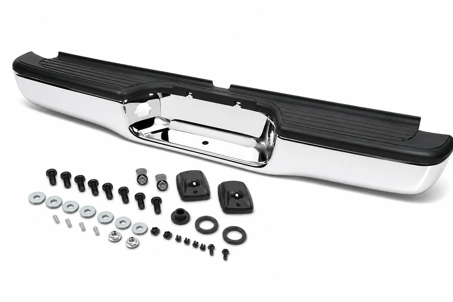DNA Rear Step Bumper for Toyota Tacoma (1995-2004) with License Plate Lights - Black or Chrome