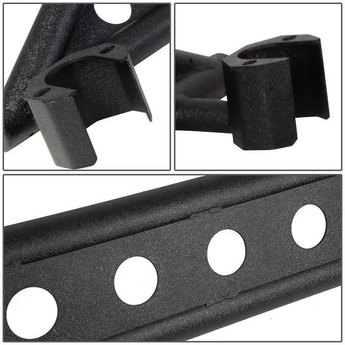 DNA Rock Slider Side Steps for Jeep Wrangler JK (2007–2018) with Black Textured Powdercoat Finish 4X4-T141 - Image 2