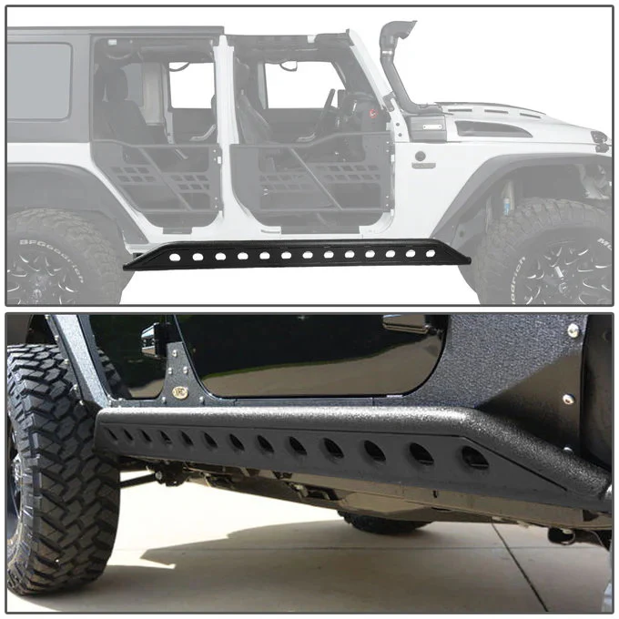 DNA Rock Slider Side Steps for Jeep Wrangler JK (2007–2018) with Black Textured Powdercoat Finish 4X4-T141 - Image 5