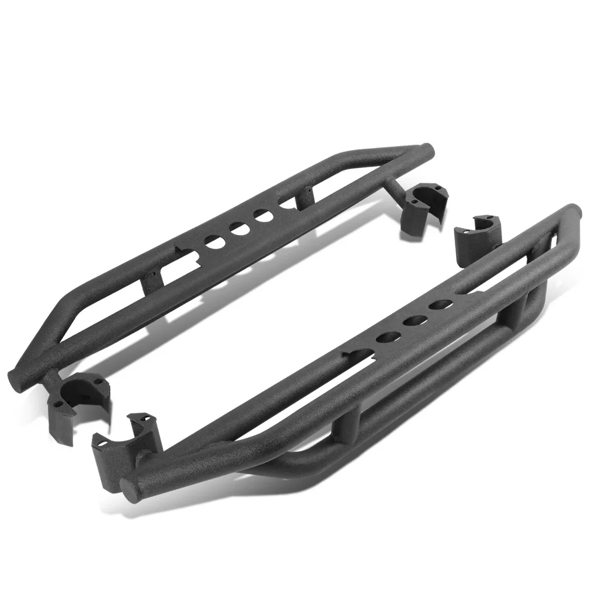DNA Rock Slider Side Steps for Jeep Wrangler JK / JKU (2007-2016) Textured Black Powder Coat Finish