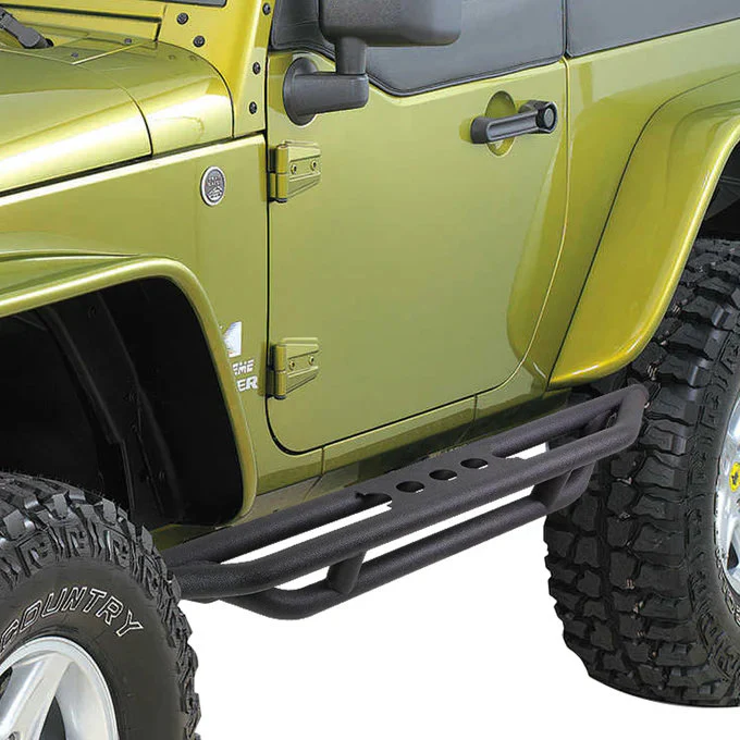 DNA Rock Slider Side Steps for Jeep Wrangler JK / JKU (2007-2016) Textured Black Powder Coat Finish - Image 5