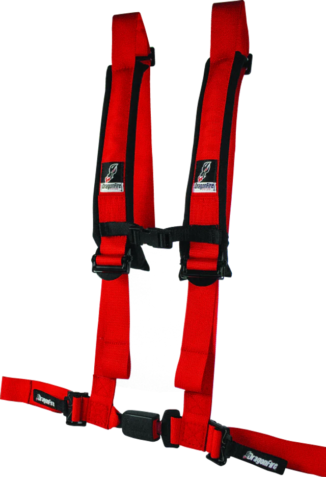 DragonFire Racing ATV Seat Belt Harness [2" or 3" Buckle 4 Point EZ-Adjust] Black or Red - Image 2