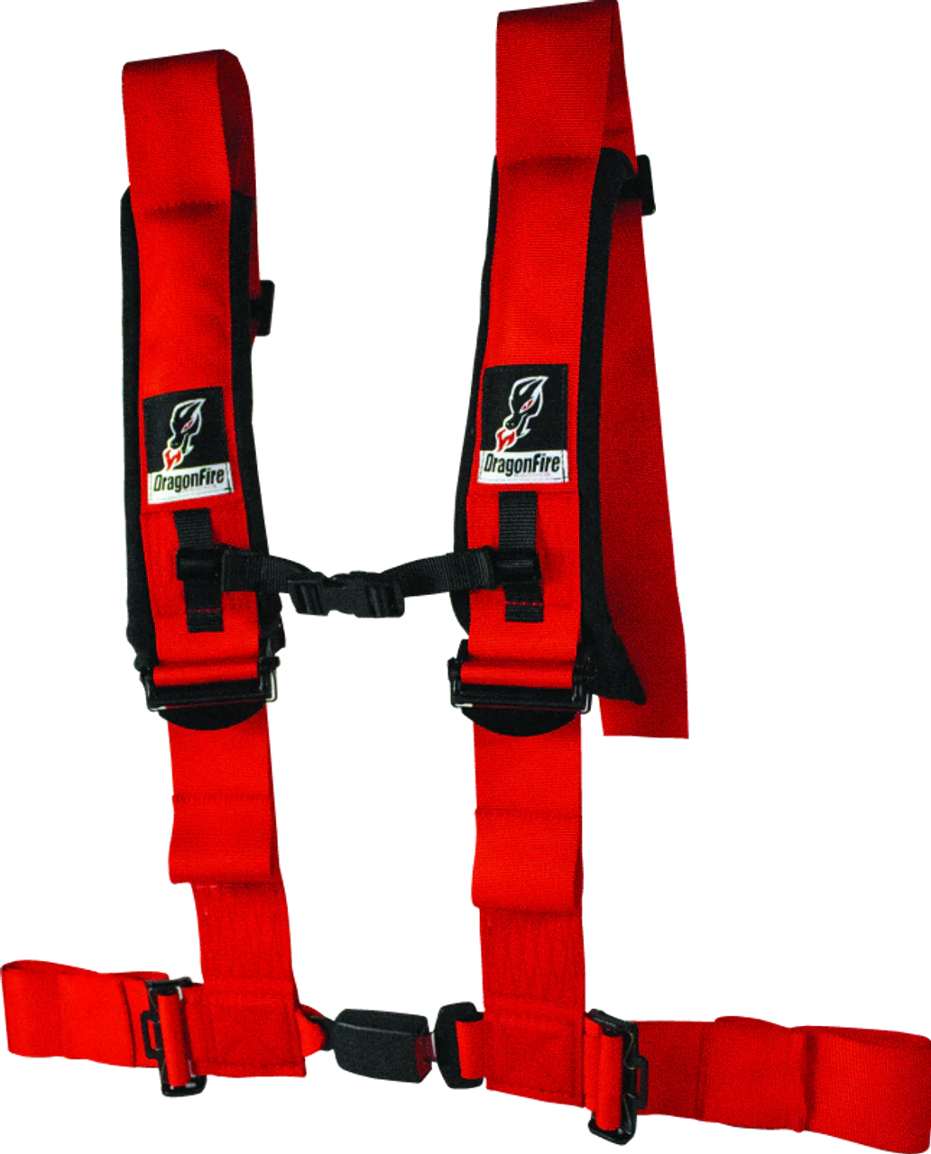 DragonFire Racing ATV Seat Belt Harness [2" or 3" Buckle 4 Point EZ-Adjust] Black or Red - Image 4