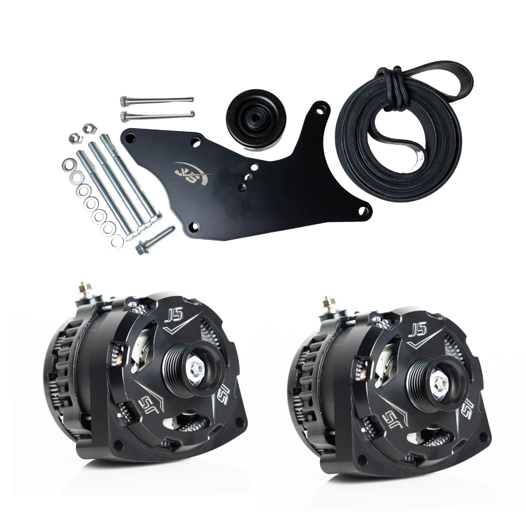 JS Alternators Dual Alternator Bracket Kit for Chevy 4.8L / 5.3L / 6.0L / 6.2L V8 Vortec Engines (1999-2013) with 2 Alternators High Output 250 / 320 / 370 / 400 amp