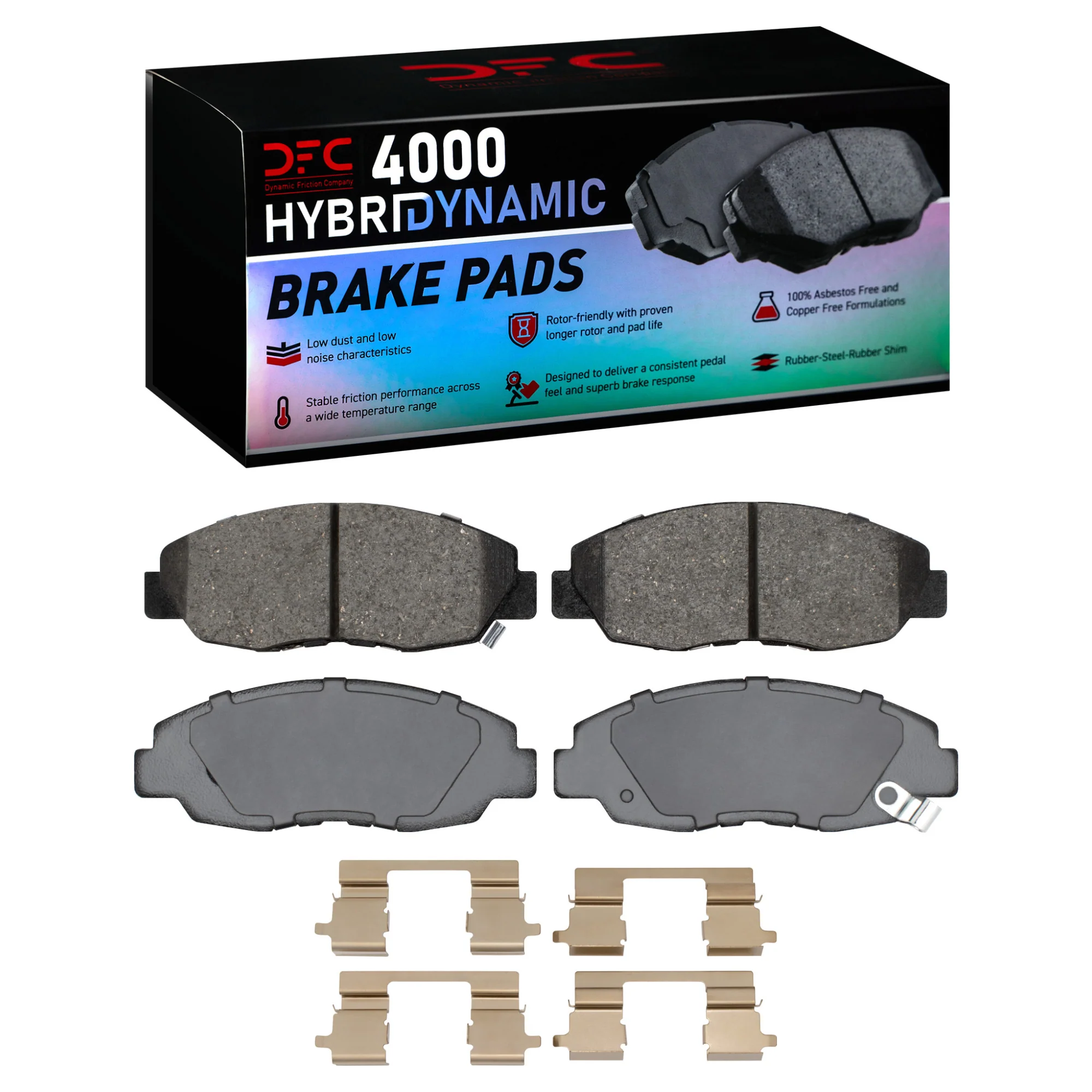 Dynamic Friction Brake Pads for Acura CL 2.2L / 3.0L (1997-1999) 3.2 V6 (2001-2003) 4000 Series OEM Replacement Front or Rear - Image 3