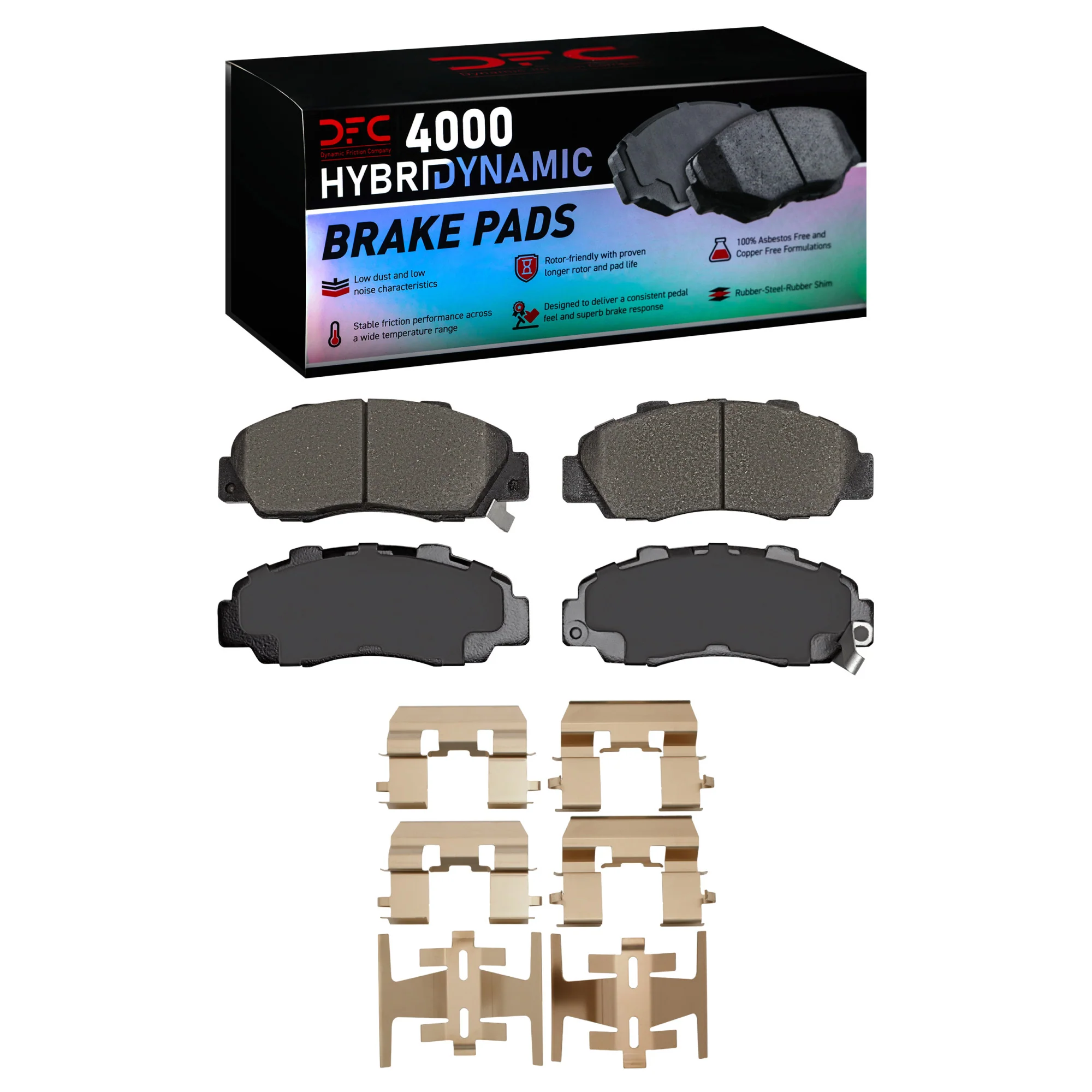 Dynamic Friction Brake Pads for Acura CL 2.2L / 3.0L (1997-1999) 3.2 V6 (2001-2003) 4000 Series OEM Replacement Front or Rear - Image 5