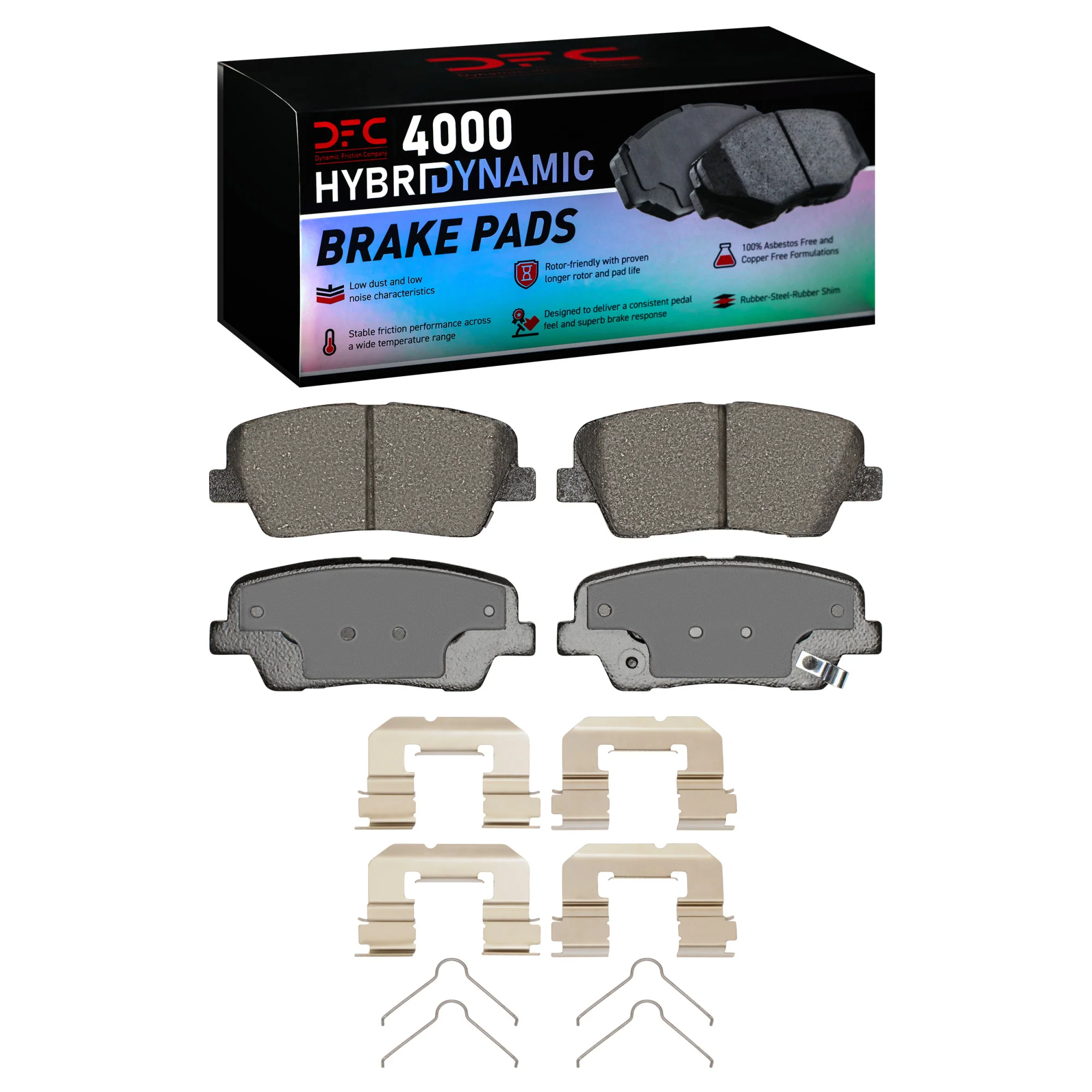 Dynamic Friction Brake Pads for Genesis G80 3.8L V6 / 5.0L V8 (17-20) 3.3L V6 (18-20) 2.5L L4 / 3.5L V6 (21-25) 4000 Series OEM Replacement Front or Rear - Image 4