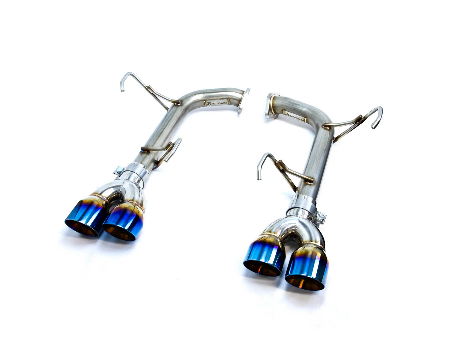 FactionFab Axle Back Exhaust WRX VB (2022-2025) Stainless Burnt Blue Tips FFA1.10255.2