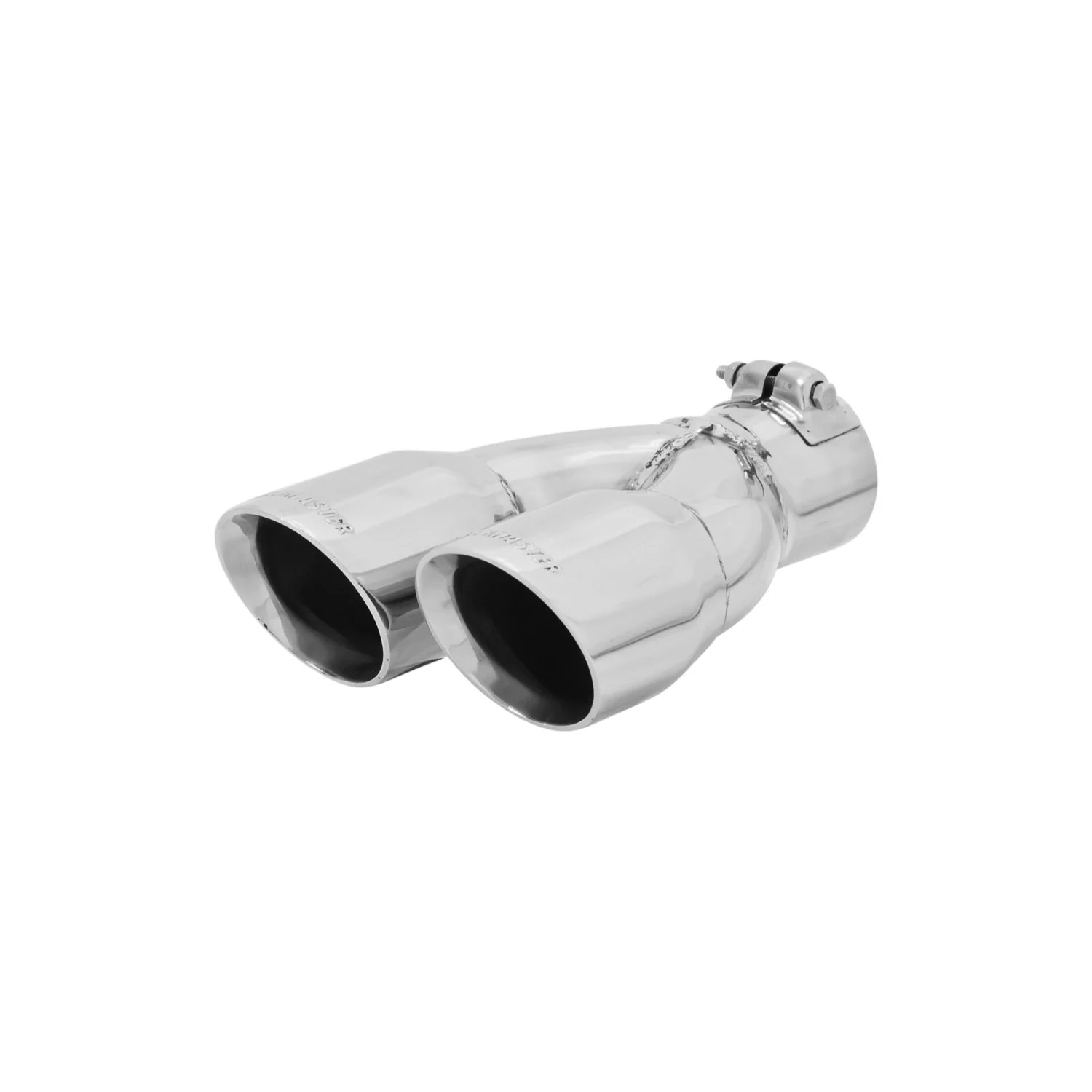Flowmaster Exhaust Tip (2.5" Inlet / 3" Dia. Dual Angle Cut Polished SS) Clamp On - 15389