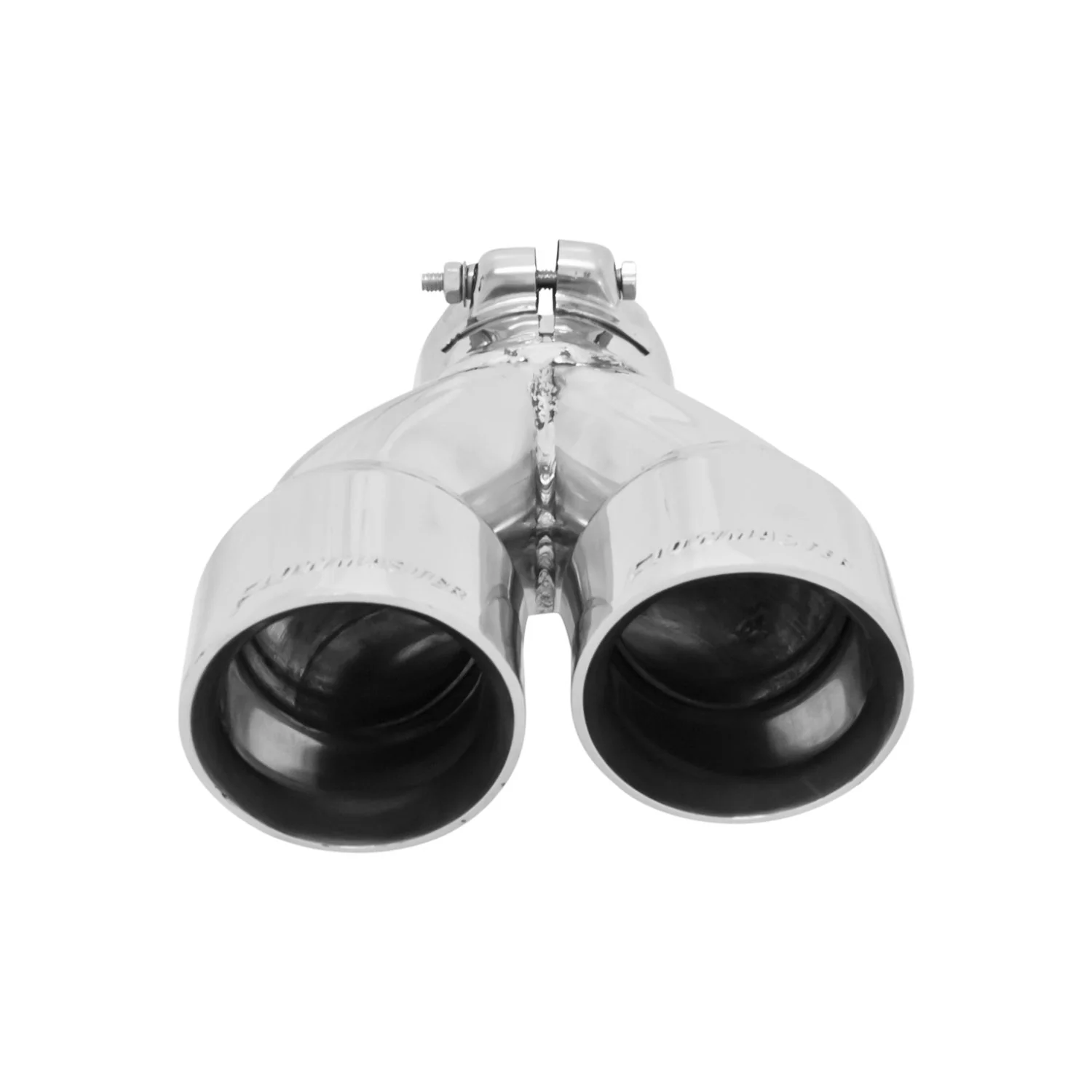Flowmaster Exhaust Tip (2.5" Inlet / 3" Dia. Dual Angle Cut Polished SS) Clamp On - 15389 - Image 2