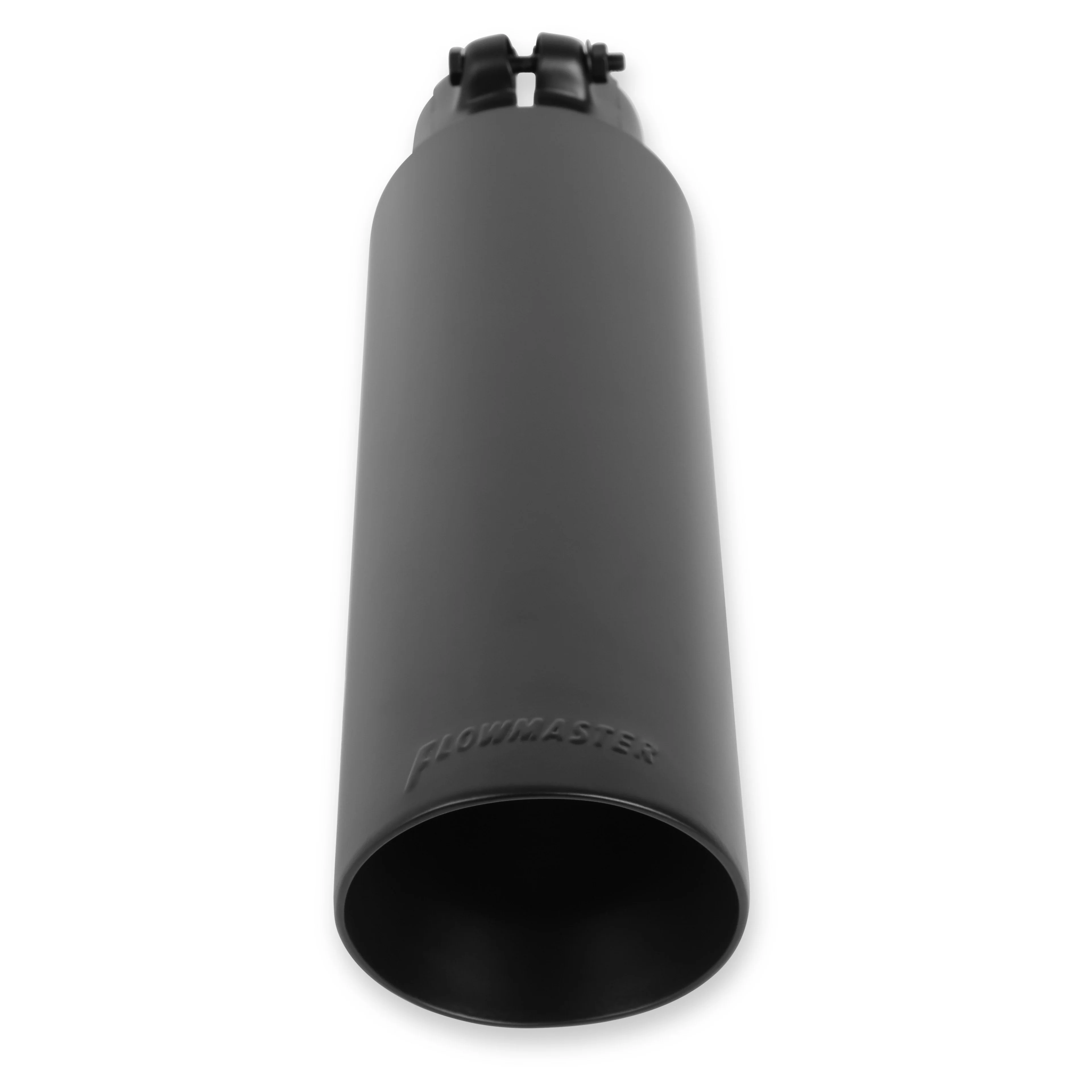 Flowmaster Exhaust Tip (2.5" Inlet / 3.50" diameter Black Angle Cut) Clamp On - Black of Polished - Image 3
