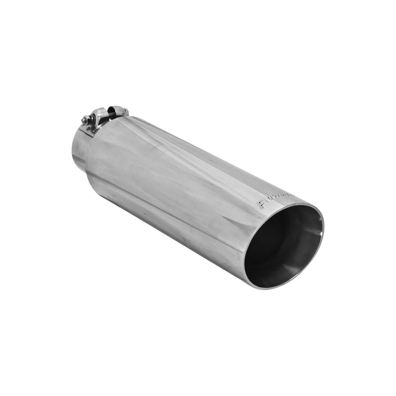 Flowmaster Exhaust Tip (2.5" Inlet / 3.50" diameter Black Angle Cut) Clamp On - Black of Polished - Image 8