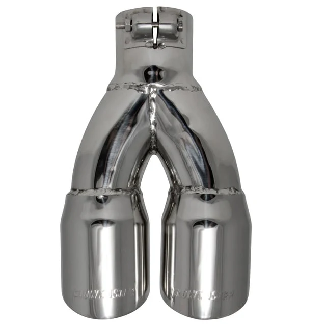 Flowmaster Exhaust Tip (2.5" Inlet / Dual Angle Cut Polished SS / 3" Long) Clamp On - 15307 - Image 2