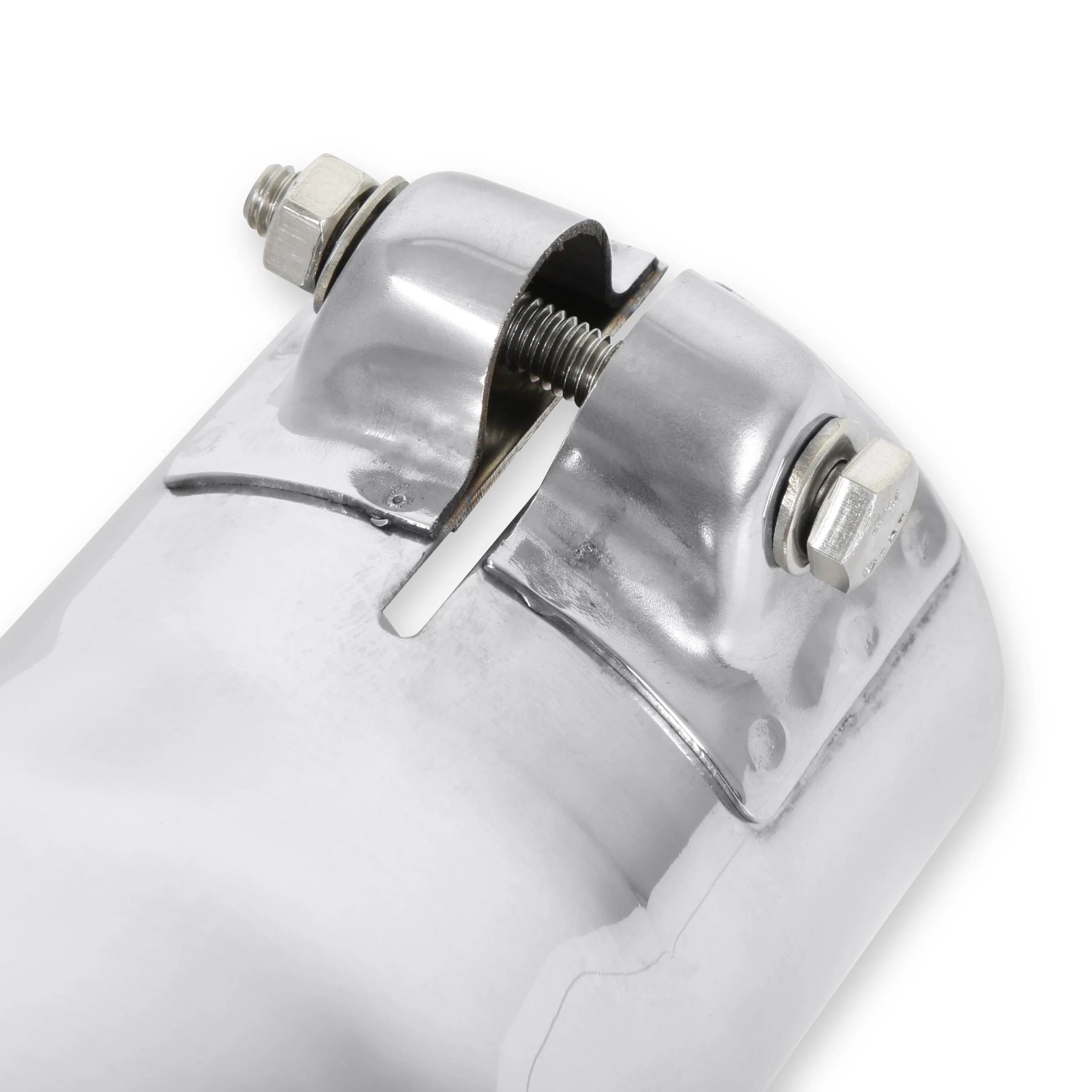 Flowmaster Exhaust Tip (3" Inlet / 3.5" Rolled Angle Polished SS / 12" Long) Clamp On - 15363 - Image 4