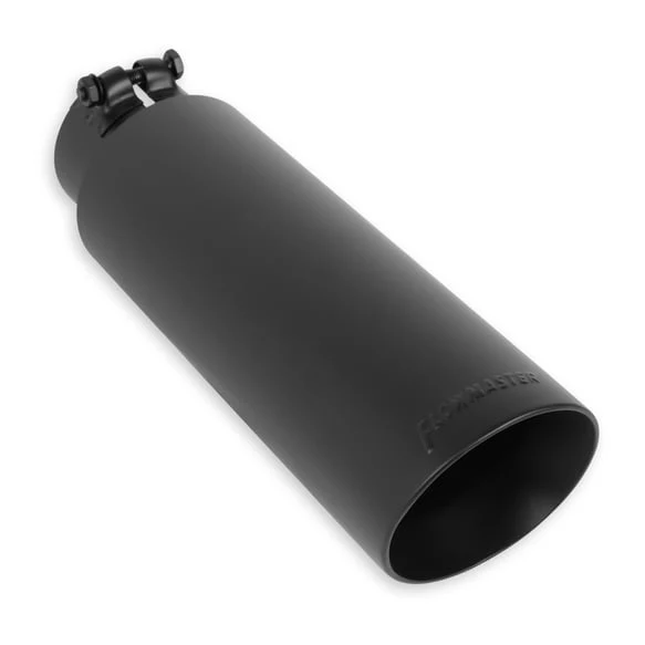 Flowmaster Exhaust Tip (3" Inlet / 4" Black Angle Cut / 13" Long) Clamp On - 15398B - Image 2