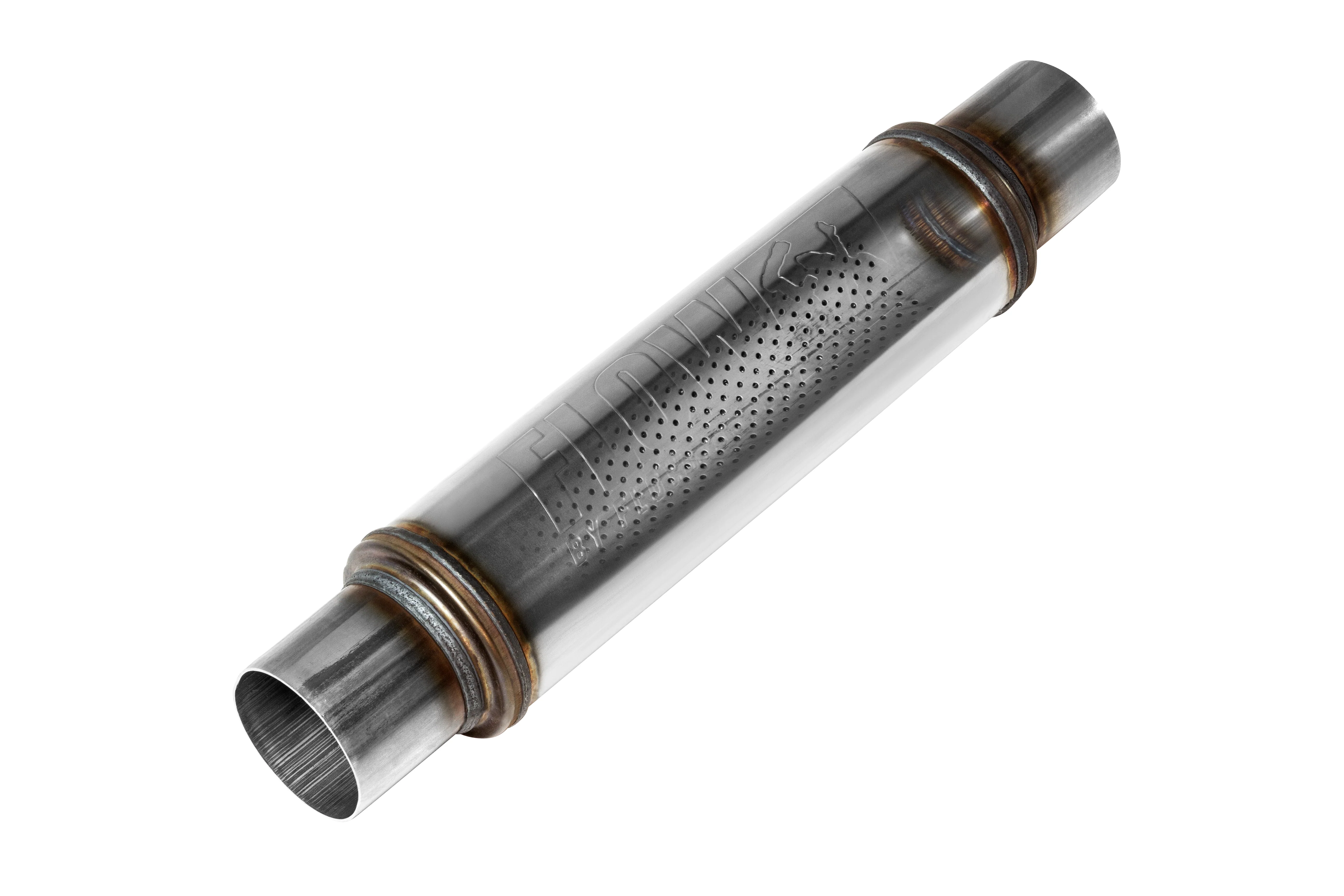 Flowmaster Muffler Flow FX (2.25" In / 2.25" Out) Round Body Stainless Steel 71415 - Image 4