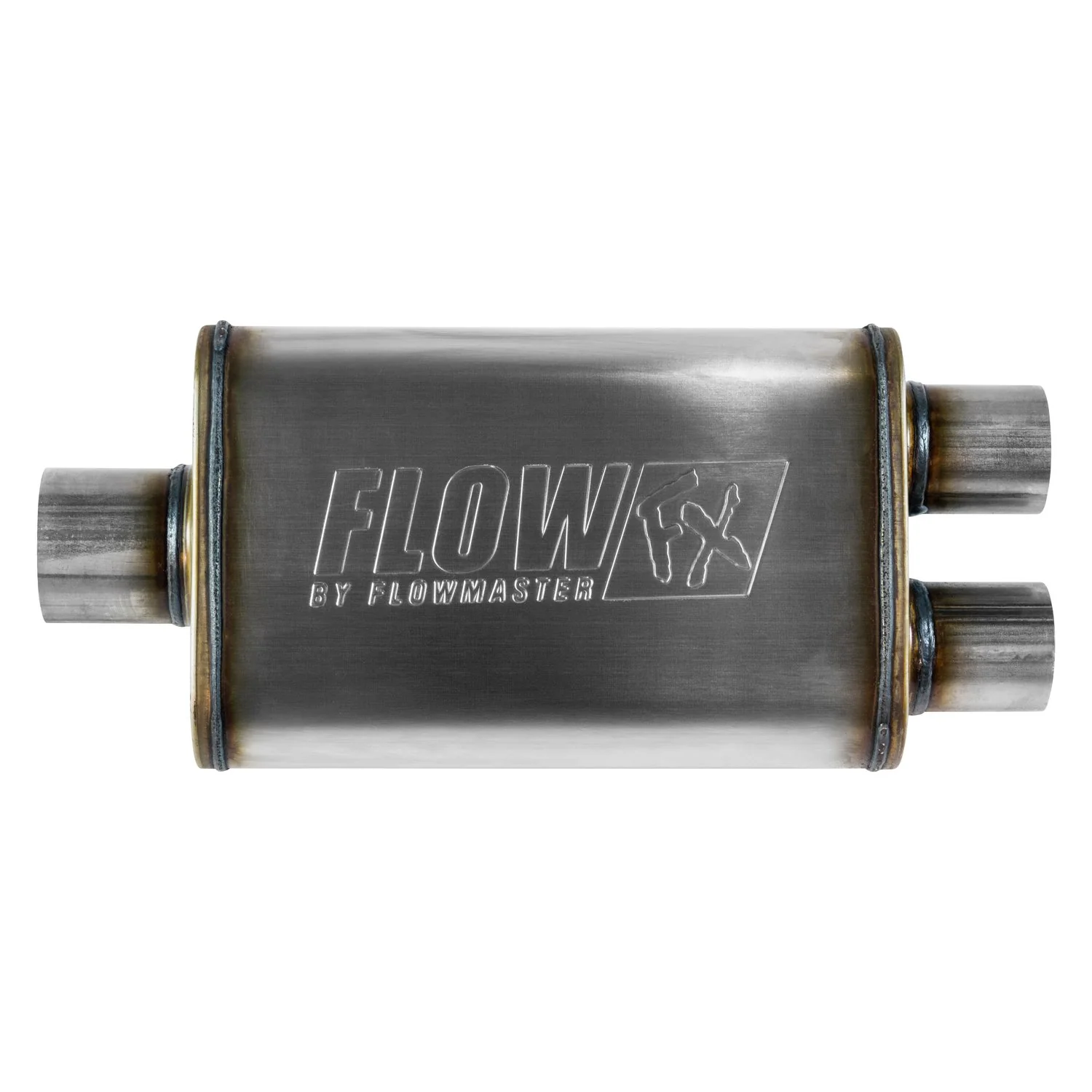 Flowmaster Muffler Flow FX (3" Center In/ 2.5" Dual Out) Stainless Steel 72198 - Image 3