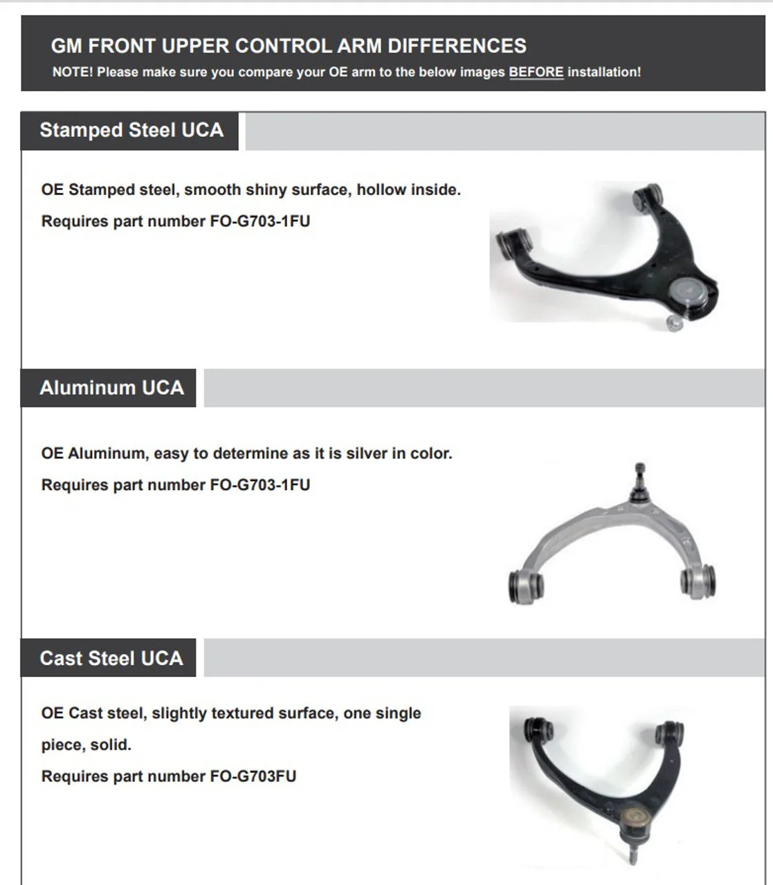 Freedom Offroad Control Arms Cadillac Escalade EXT (07-13) 2-4" Lift/ Front Upper - Image 5