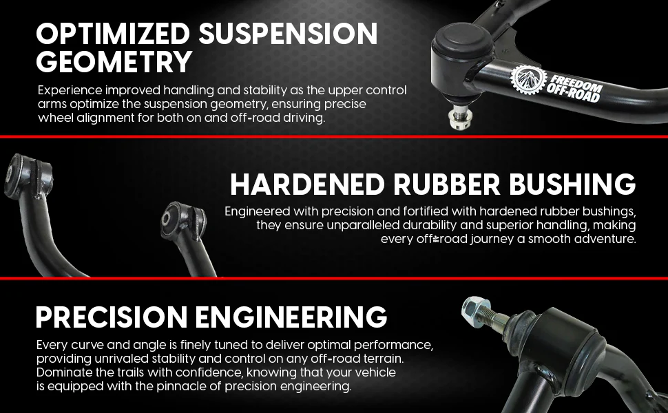 Freedom Offroad Control Arms Ford F-150 4WD (21-25) Front Upper Control Arms For 2-4" Lift - Image 2