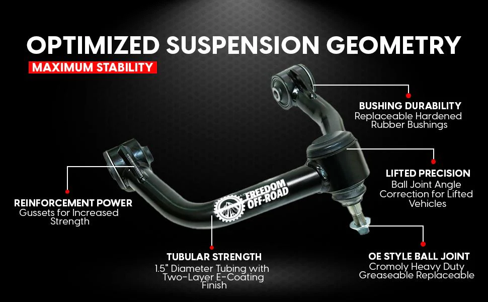 Freedom Offroad Control Arms for Toyota 4Runner 3rd Gen (95-02) For 2-4" Lift / Front Upper Pair - Image 4