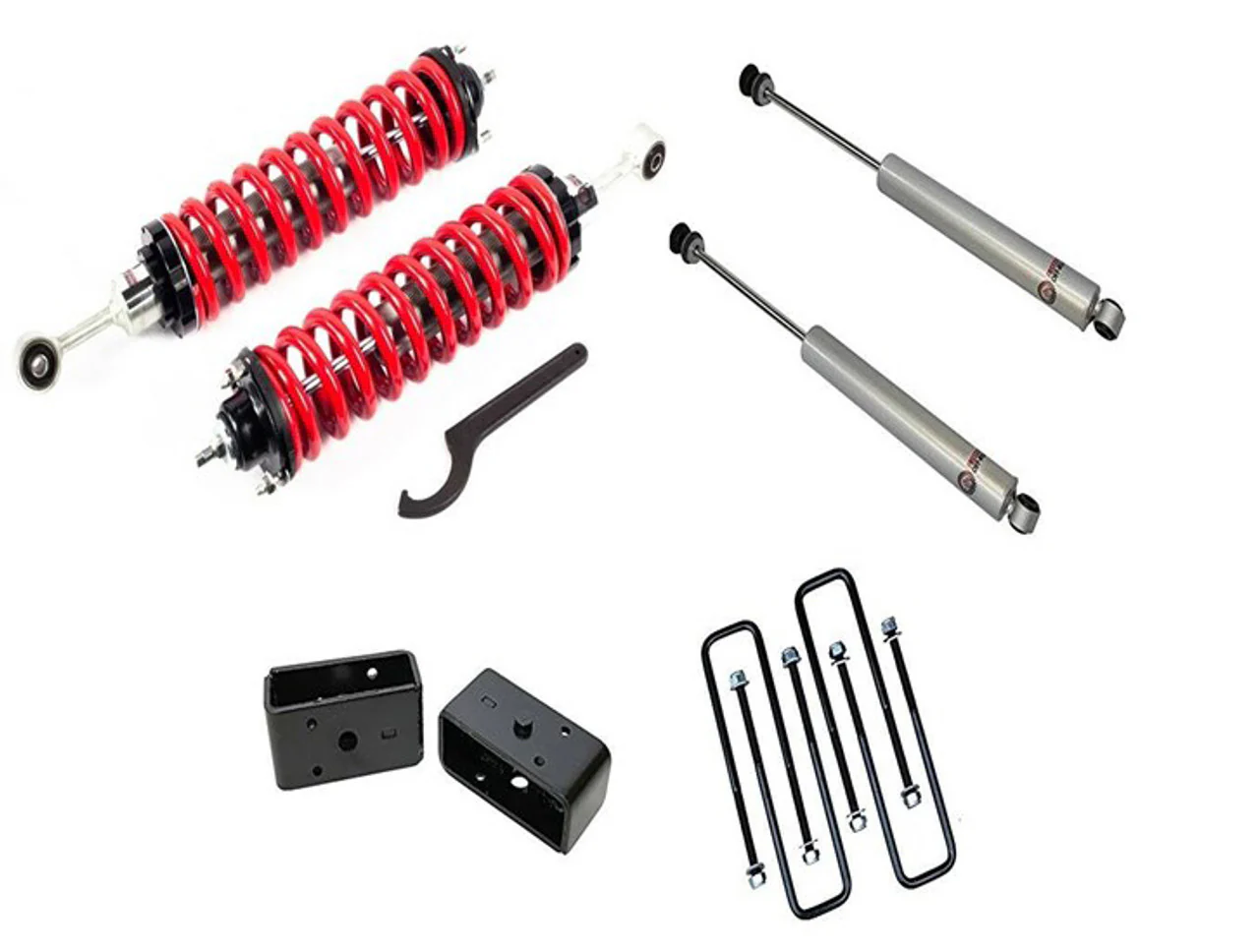 Freedom Offroad Lift Kits Toyota Tundra (07-21) 1-4" Adjustable Coilovers / 3" Rear Lift Block & U-bolts / Rear Shocks