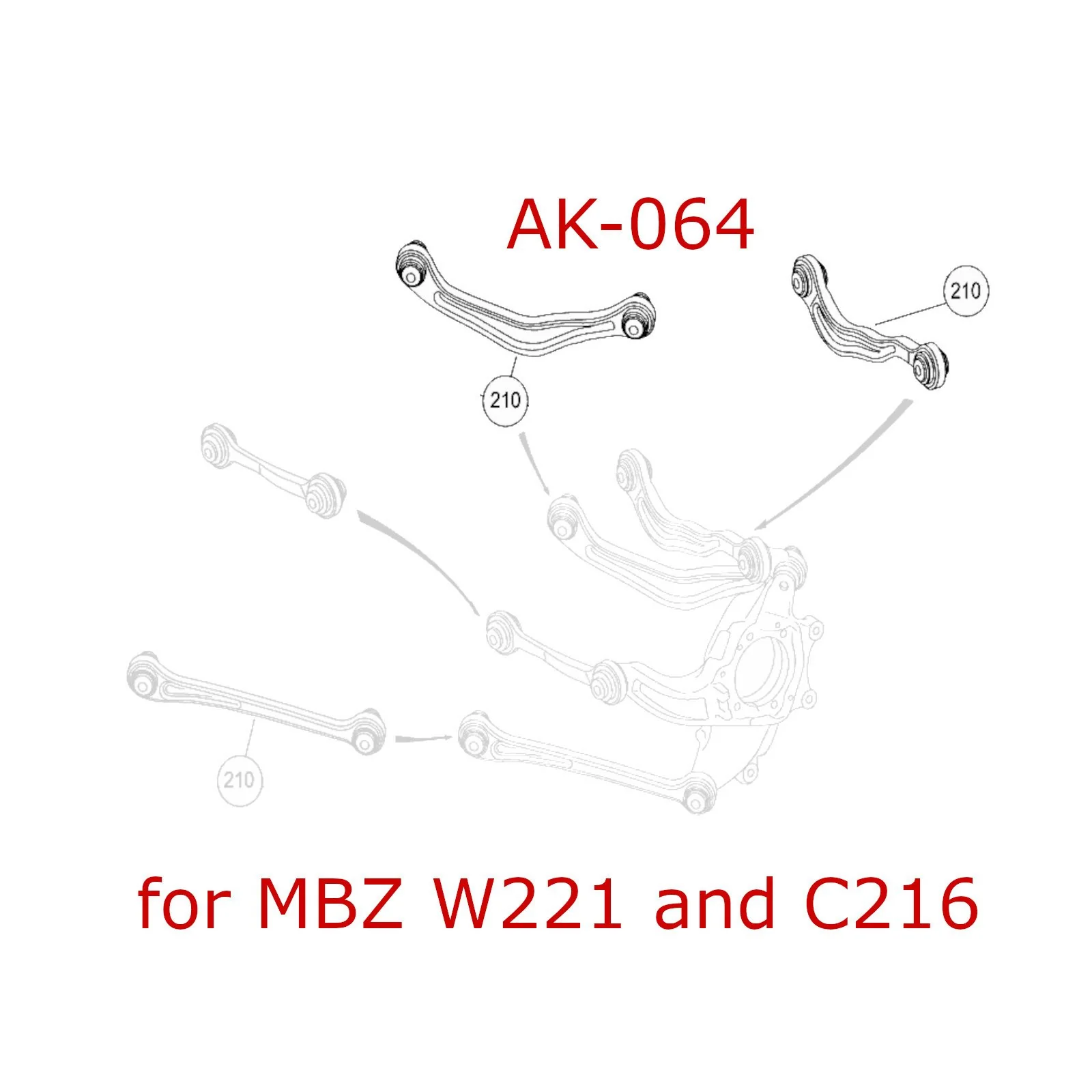 Godspeed Camber Kit Mercedes S450 S500 S600 S550 S63 S65 (07-21) Rear Upper Arms - Pair - Image 6