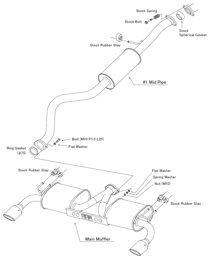 HKS Exhaust Toyota GR Corolla (23-25) Legamax Catback w/ Blue Burnt Tips 31021-AT009 - Image 4