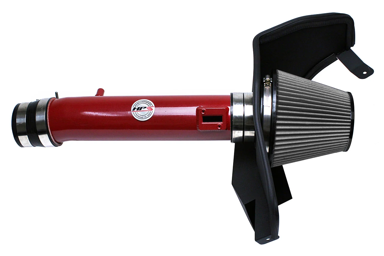 HPS Air Intake Ford Mustang 3.7L V6 S197 (11-14) Performance Short Ram w/ Heat Shield Red